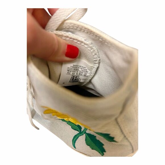 Converse Womens Denim Contrast Embroidered Sunflower High Top Tennis Shoe Sz 8.5 - Picture 6 of 9